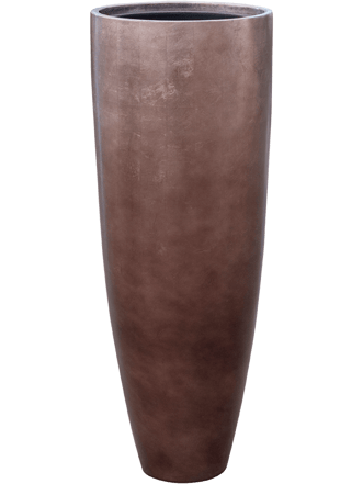 Tall flower pot "Metallic Silver Leaf Partner" Ø 34/ H 90 cm - Coffee Matt