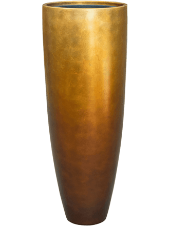 Tall flower pot "Metallic Silver Leaf Partner" Ø 34/ H 90 cm - Honey Matt