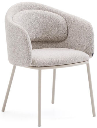 Design dining chair "Monda" with armrests - chenille beige