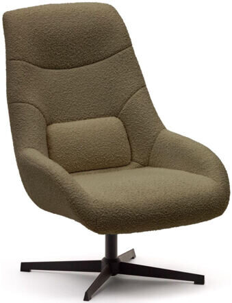 Swivel design armchair "Zelido" bouclé green