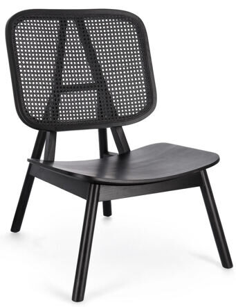 Design armchair "Yves" made of solid teak - black