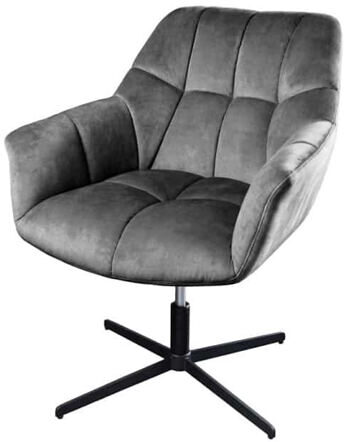 Swivel design armchair "Papillon" - velvet gray