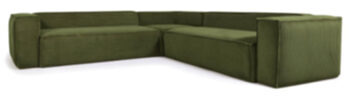 XL Ecksofa „Klocks“ mit Cordbezug 320 x 320 cm - Dunkelgrün