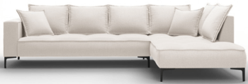 Large design corner sofa "Marram" - Light Beige / Legs Black