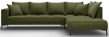 Large design corner sofa "Marram" - Green / Legs Black