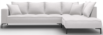 Large design corner sofa "Marram" - Light Grey / Legs Black