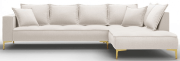 Large design corner sofa "Marram" - Light Beige / Legs Gold