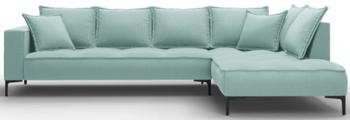 Large design corner sofa "Marram" - Mint/ Legs Black