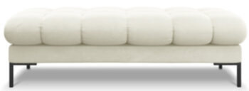 Large design pouf / bench "Mamaia Velvet" Soft Beige / Black