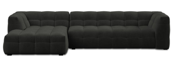 Design corner sofa "Vesta" with velvet cover dark gray