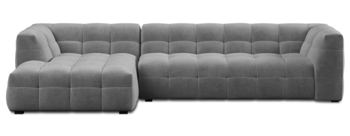 Design corner sofa "Vesta" with velvet cover gray