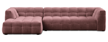 Design corner sofa "Vesta" with velvet cover pink
