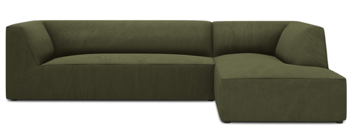 canapé d'angle 4 places "Sao" 273 x 180 cm, avec revêtement en velours côtelé - partie d'angle à droite