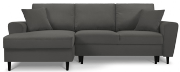 Design corduroy sofa "Moghan" gray with sleep function