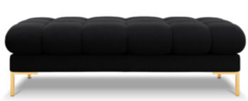 Large design pouf / bench "Mamaia Velvet" - Black / Gold