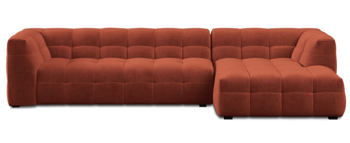 Design corner sofa "Vesta" with velvet cover Coral