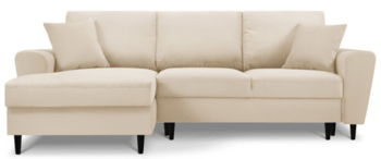 Design corduroy sofa "Moghan" Beige with sleep function