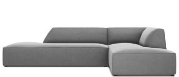 4 seater corner sofa "Sao" 273 x 180 cm with ottoman velvet cover / corner part right