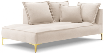 Chaise longue "Marram" with gold legs and armrest left
