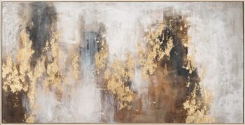 Hand painted picture "Abstract Brown & Gold" 72 x 142 cm