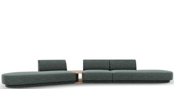 5-Sitzer Design Sofa „Miley“ mit Beistelltisch - Chenille Grün