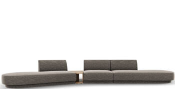 5-Sitzer Design Sofa „Miley“ mit Beistelltisch - Chenille Dunkelgrau