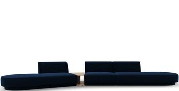 5-Sitzer Design Sofa „Miley“ mit Beistelltisch - Samtbezug Königsblau