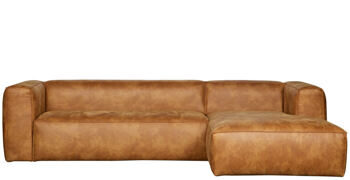 Design Ecksofa „Beann“ aus recyceltem Leder - Cognac