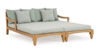 Grosses In-/Outdoor Daybed „Bali“ aus Teakholz, Aqua