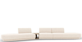 5-Sitzer Design Sofa „Miley“ mit Beistelltisch - Chenille Light Beige