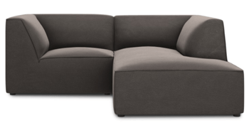 3-seater corner sofa "Sao" 186 x 180 cm, with velvet cover / corner part right