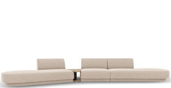 5-Sitzer Design Sofa „Miley“ mit Beistelltisch - Chenille Beige