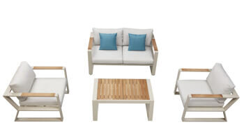 4-teiliges Gartenlounge Set „Exee“ - White