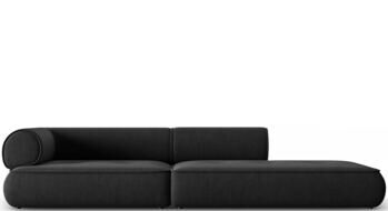 4-seater designer sofa "Lily" with ottoman, chenille anthracite