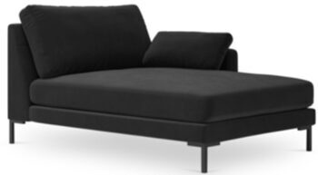 Chaise longue "Jade" with velvet upholstery - Black