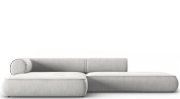 4-seater design corner sofa "Lily" with ottoman, chenille light gray