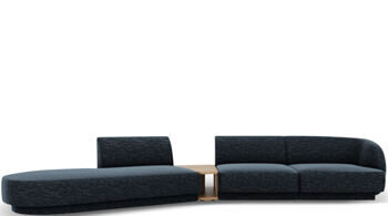 4-Sitzer Design Sofa „Miley“ mit Beistelltisch - Chenille Dunkelblau