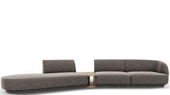 4-Sitzer Design Sofa „Miley“ mit Beistelltisch - Chenille Dunkelgrau