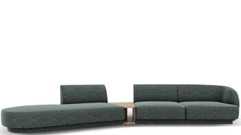 4-Sitzer Design Sofa „Miley“ mit Beistelltisch - Chenille Grün