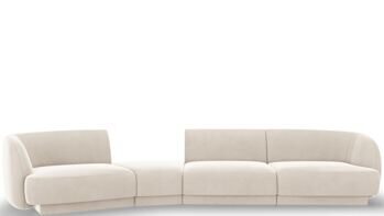 6-Sitzer Design Sofa „Miley II“ mit abgerundeter Form links - Samtbezug