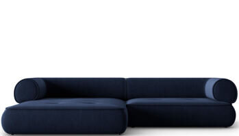 4-Sitzer Design Ecksofa „Lily“, Chenille Navy