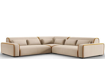 5-Sitzer Design Ecksofa „Lina“, Samtstoff