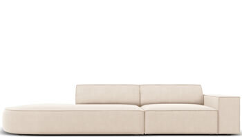 3-Sitzer Designsofa „Jodie“ mit abgerundetem Ottomane links - Samtbezug