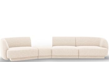 6-Sitzer Design Sofa „Miley II“ mit abgerundeter Form links - Chenille