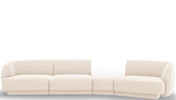 6-Sitzer Design Sofa „Miley II“ mit abgerundeter Form rechts - Chenille