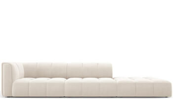 3-Sitzer Design Sofa „Adams“ mit Ottomane rechts, Samtbezug