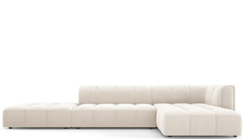 5-Sitzer Design Ecksofa „Adams“ mit Ottomane links, Samtbezug