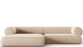 4-seater design corner sofa "Lily", chenille beige