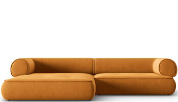 4-Sitzer Design Ecksofa „Lily“, Chenille Senfgelb