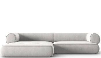 4-Sitzer Design Ecksofa „Lily“, Chenille Hellgrau